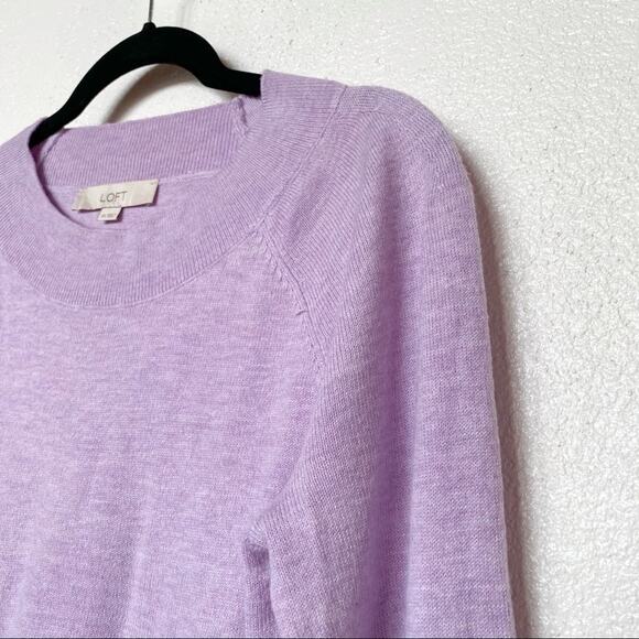 LOFT Ribbed Neck Lavender Pullover Sweater Size XS - Picture 2 of 7